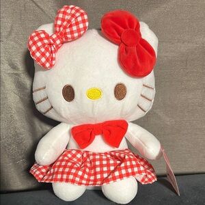 Hello Kitty Plush Toy with Red and White Dress